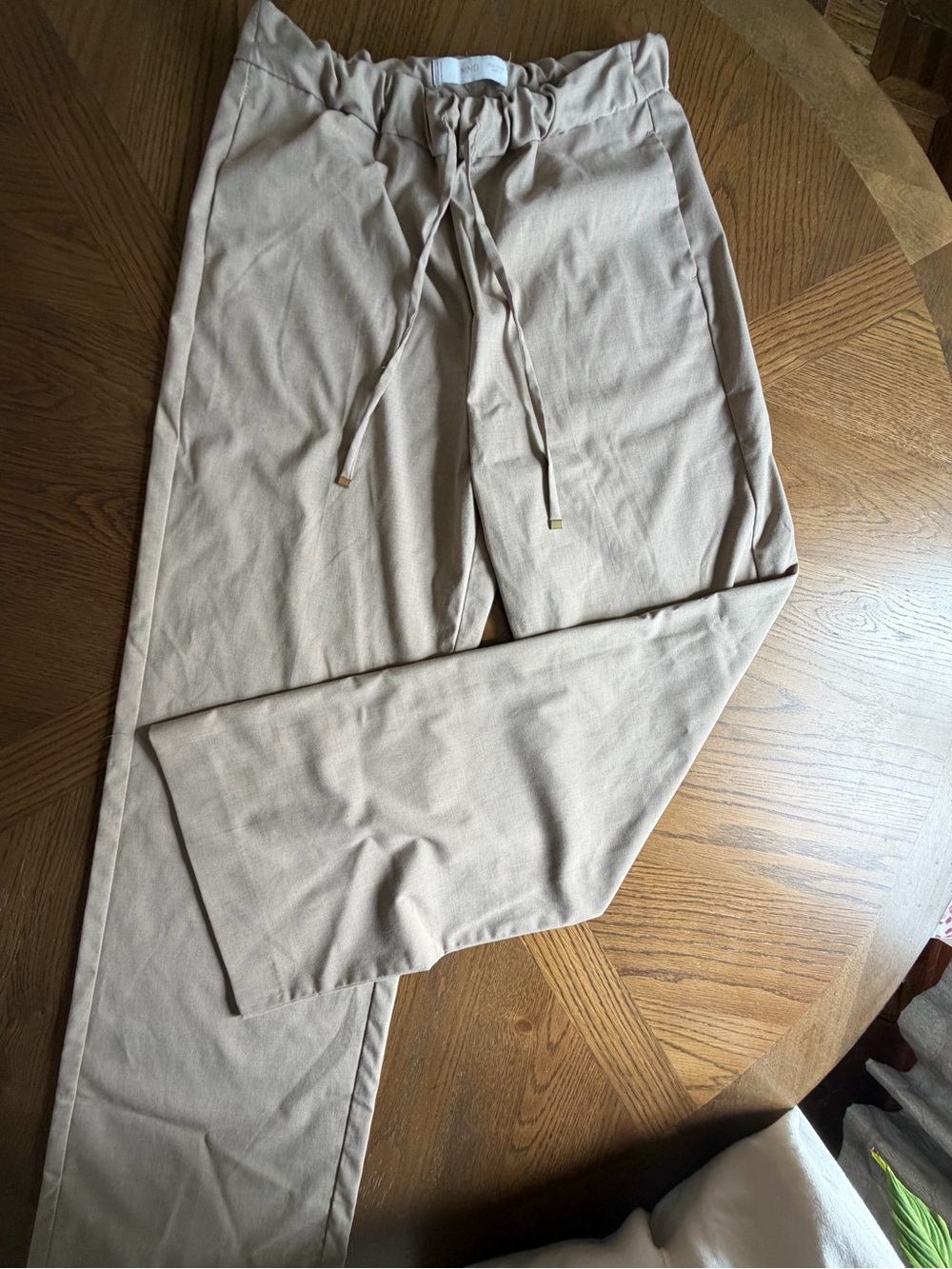 Mango Women’s Drawstring Chinos in Light Tan